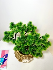 仿真松針批發 亞馬遜迎客松裝飾 郜景人造綠植樹枝 仿真松樹枝