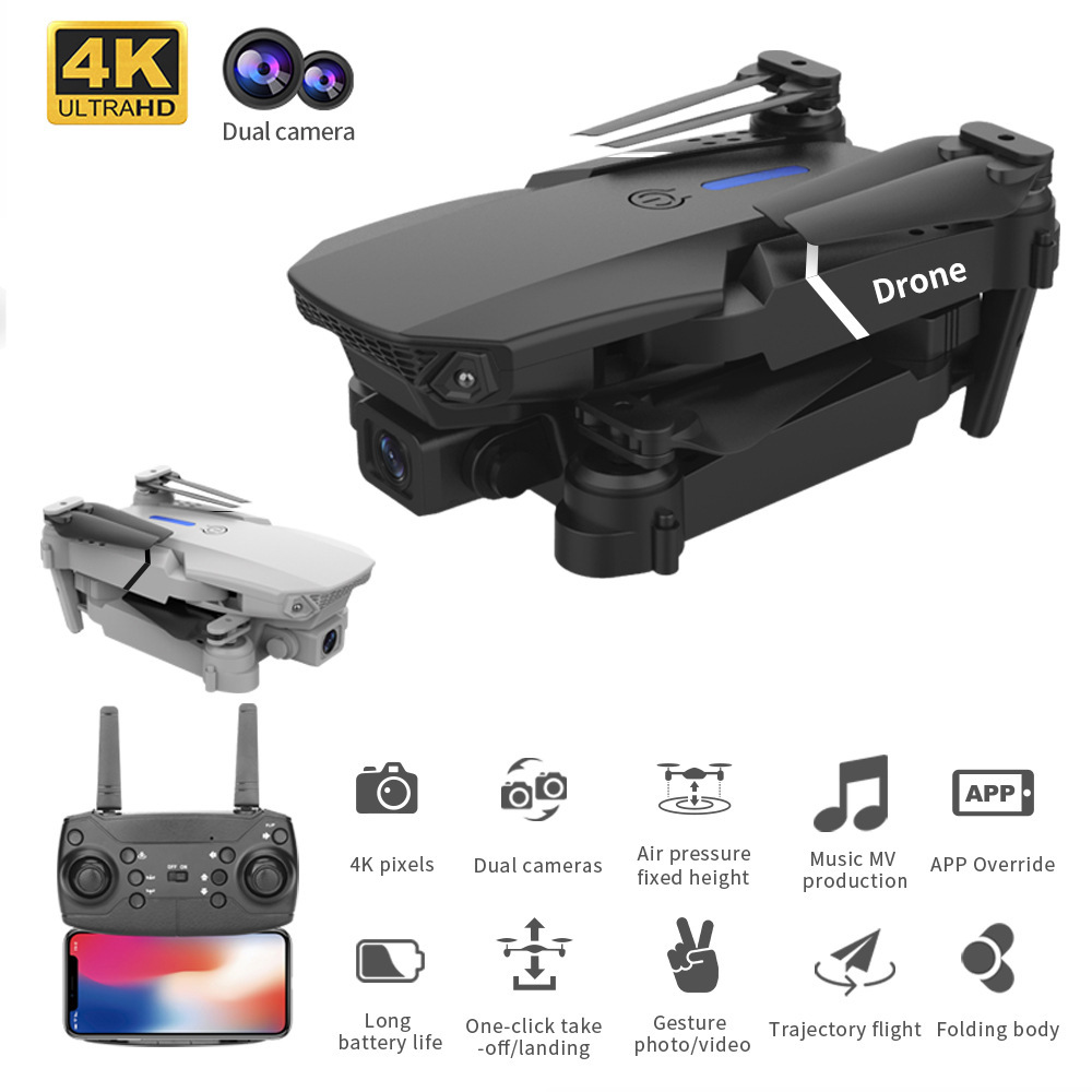 Transfronterizo E88 / E99D UAV de control de pantalla plegable de doble flujo de fotocamera aérea modelo aéreo de avión de control remoto quadcopter