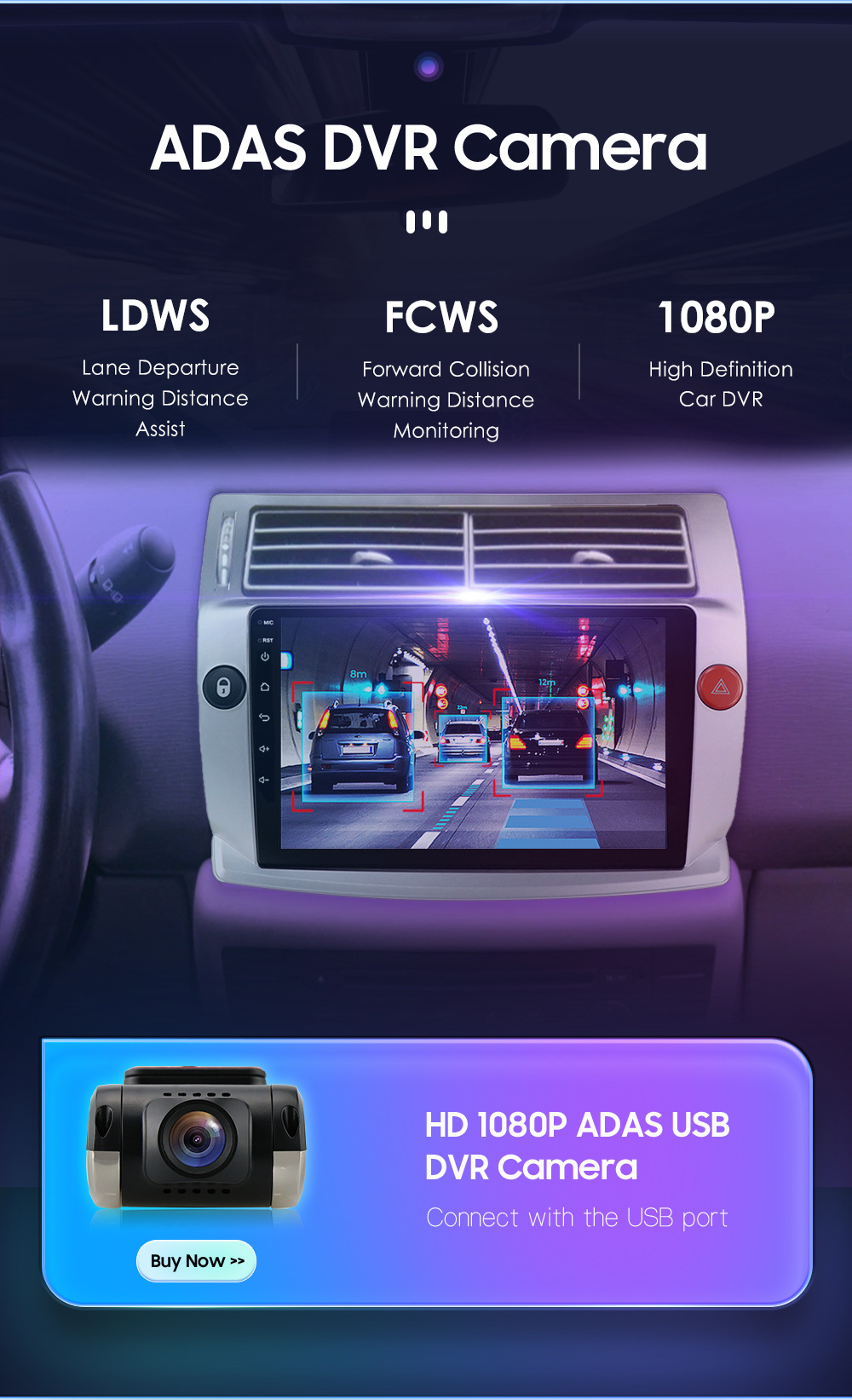 Suitable for 04-09 Citroen C4 Android Large-Screen Car Stereo with Reversing Camera and Gps Navigation All-In-One Device