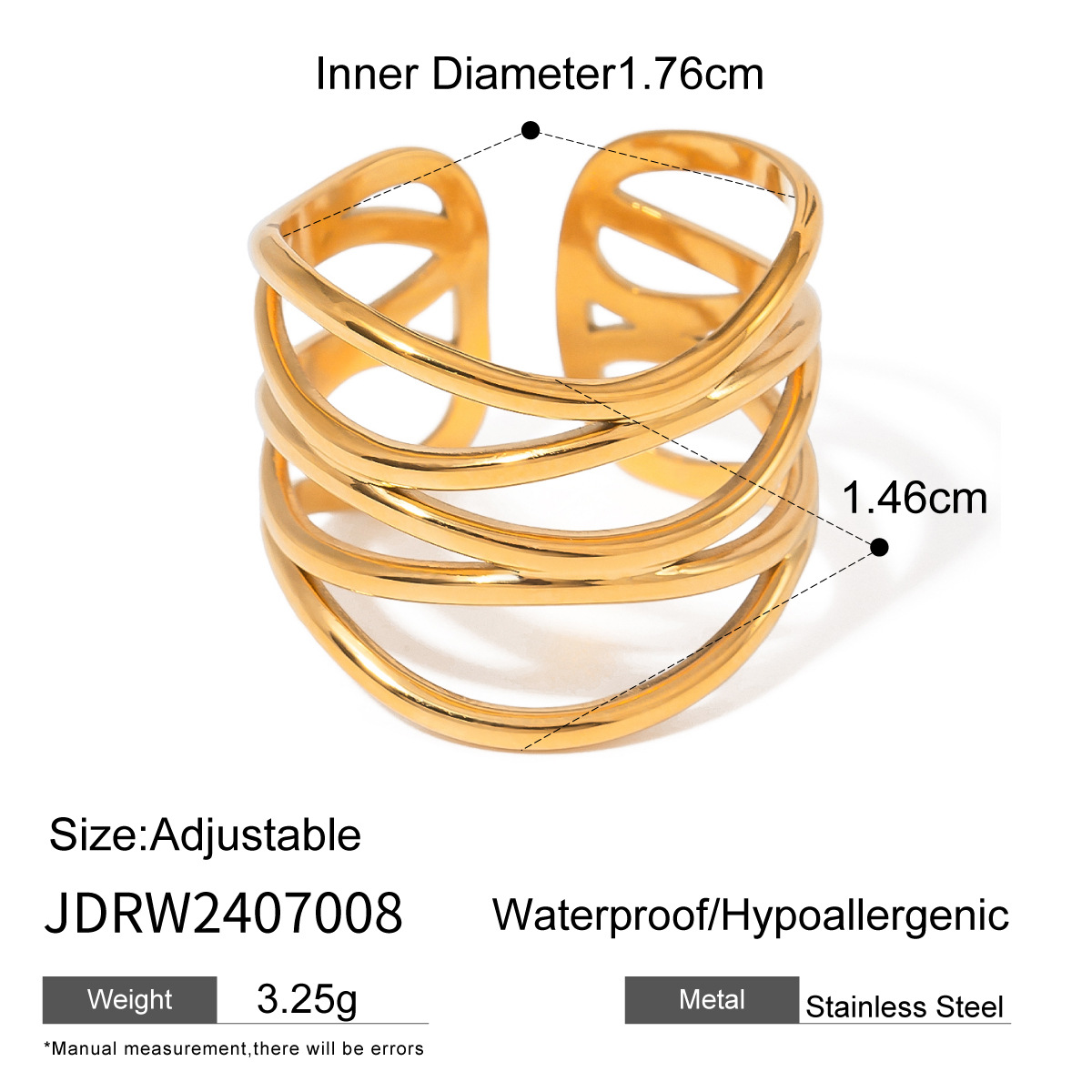 Jieding anillo europeo y americano, acero de titanio, joyas que no se desvanece, lujo ligero, anillos de alta calidad, joyas de acero inoxidable, anillos transfronterizos