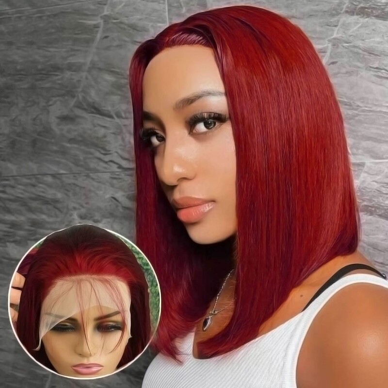 Real Hair Lace Wig Female Bob Straight Hair 13*4Lacehumanhairwigs Factory Direct Wig Straight Hair