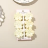 #1 Milky white [6-piece set with card] 4cm pearlescent five-petal flower style