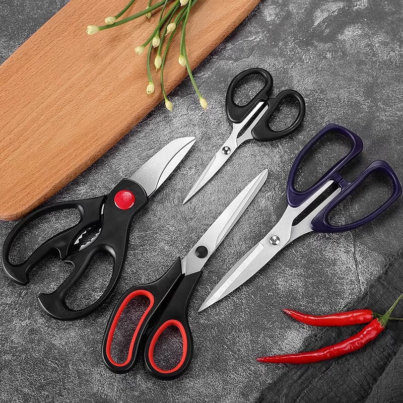 Tijeras de hueso de pollo de acero inoxidable nuevas tijeras al por mayor tijeras pequeñas combinación de tijeras de oficina tijeras de cabello cocina transfronterizas