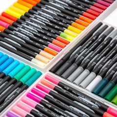 Color double-ended line drawing pen 120 colors washable soft hair art painting marker pen wholesale cross-border e-commerce hot sale