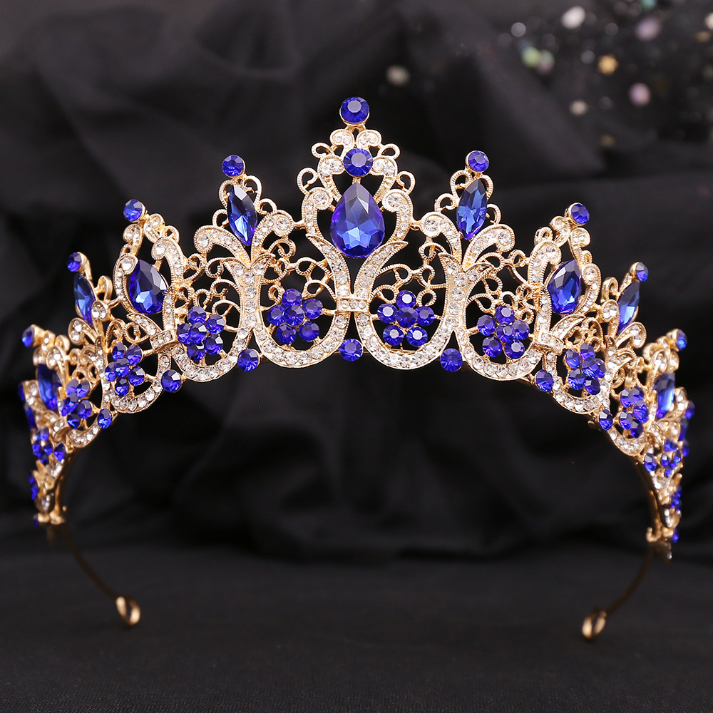560g Weight Jewelry Set Classification Hair Accessories Earrings Necklace Quantity Holiday, Festival Occasion Artificial Crystal Material Solid Color Pattern All Seasons Season Women's Gender Queen, Shiny Style Hair Accessories Earrings Necklace Queen Shiny Solid Color Artificial Crystal Women's Jewelry Set 11