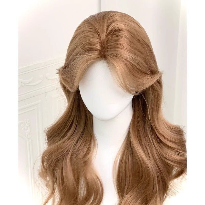 Perruque Koni [Gentle Silk] pour femme, inspirée du style de Zhao Lusi, couleur « thé au miel », avec des ondulations volumineuses