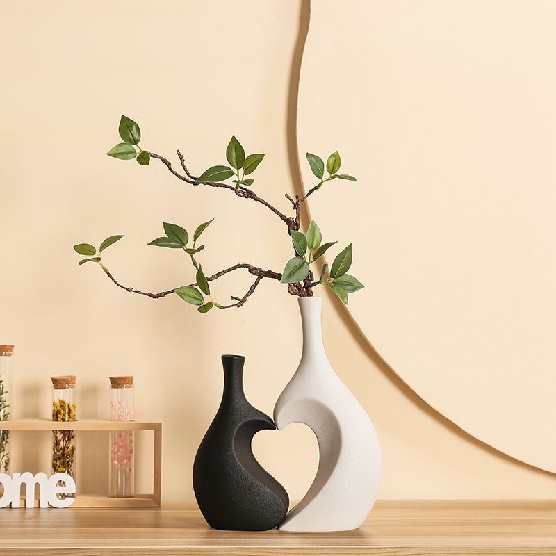 Vaso de plástico de forma extraña ornamentos nórdicos modernos flores de imitación de alta calidad decoración de puerta de entrada sala de estar regalos de oficina