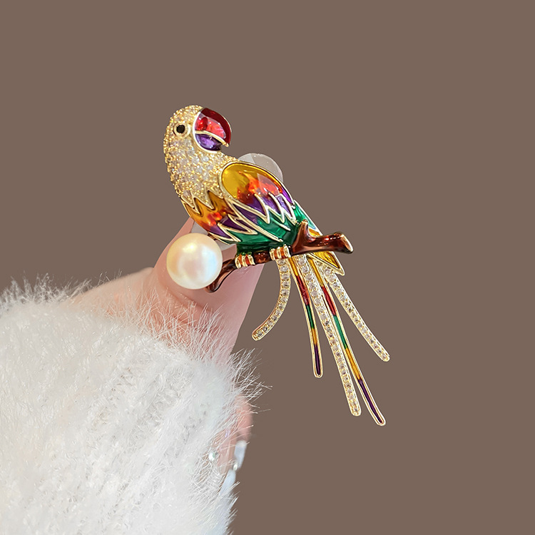 Broche de Loro Esmaltado Estilo Chino — Accesorio Fino para Ropa