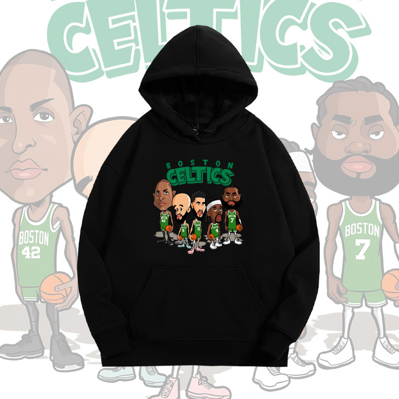 European and American style autumn sweater Celtic Tatum Jay Brown Q version loose shoulder jacket basketball European and American style autumn sweater Celtic Tatum Jay Brown Q version loose shoulder jacket basketball