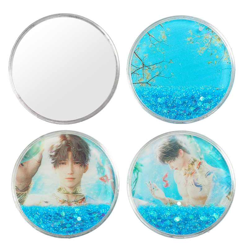 Espejo de maquillaje Espejo plegable en el viento alto valor facial Fairy estudiantes portátiles con mini espejo