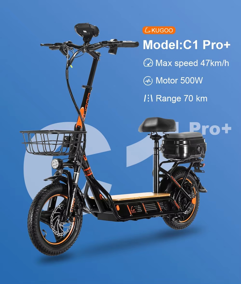 M Cross-Border Exclusive Supply 14inch Portable Two-Wheel Electric Scooter Foldable Commuter Scooter Adult Electric Scooter C1Pro+