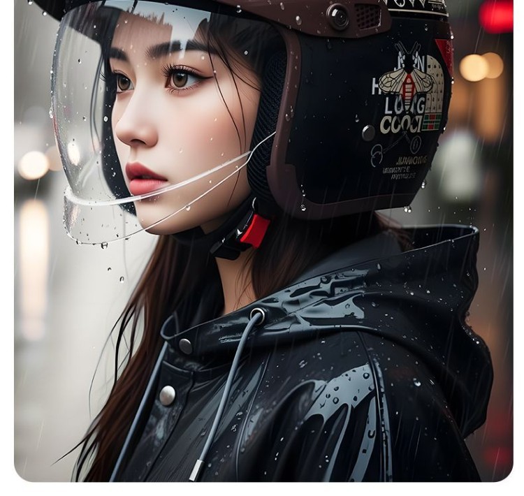 High-end silver-plated lens hidden helmet for electric scooters and motorcycles, rainproof, Class A, 3C certified, unisex