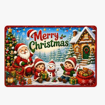 red floor mat available for dropshipping – Avtomobil döşəmə paspasları - christmas-8-4060cmcrystal-velvet-with-dot-plastic-backing