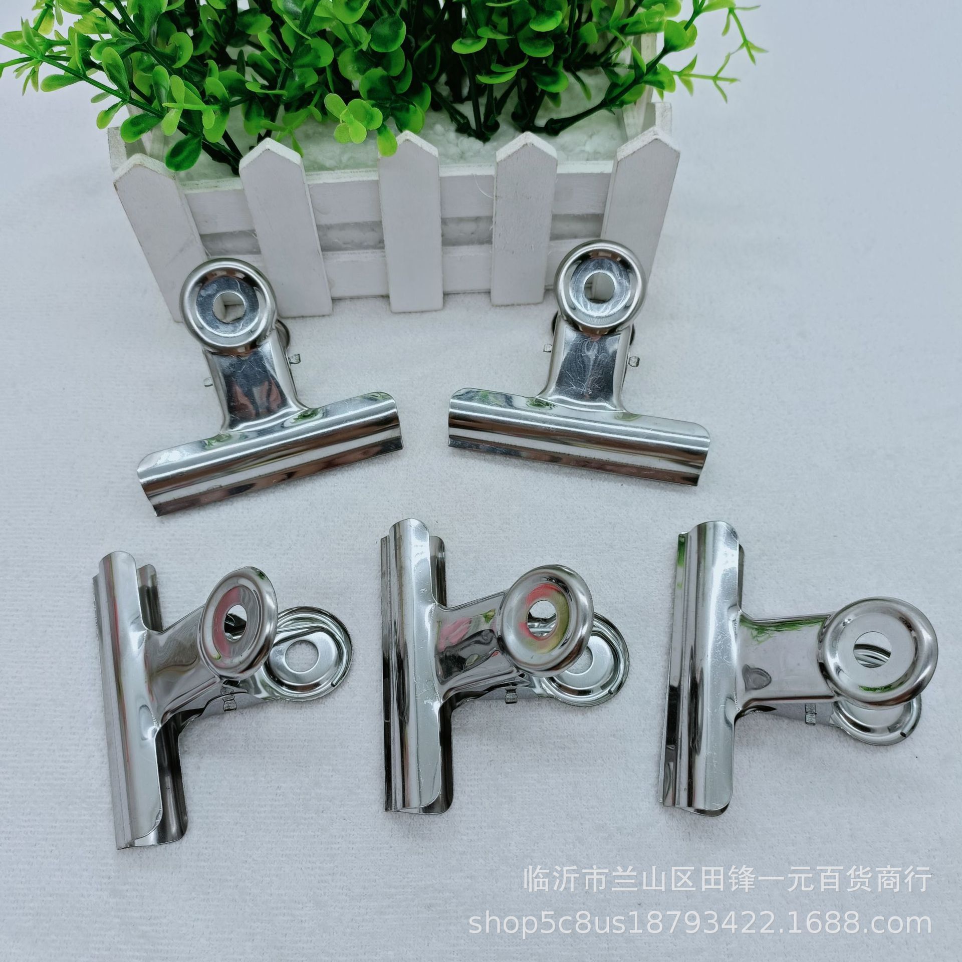 不锈钢中号圆形夹子 金属票据文件夹子文具办公钢夹 一元货源批发