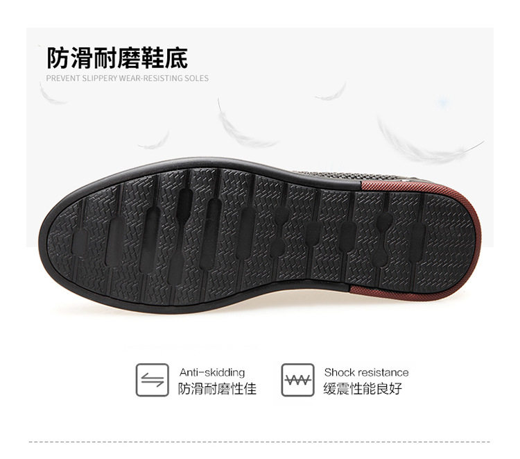 Giày lười nam da bò thoáng khí đục lỗ mũi nhọn đế mềm chống trượt gót 1–3 cm — Màu nâu, Màu đen chi tiết 12