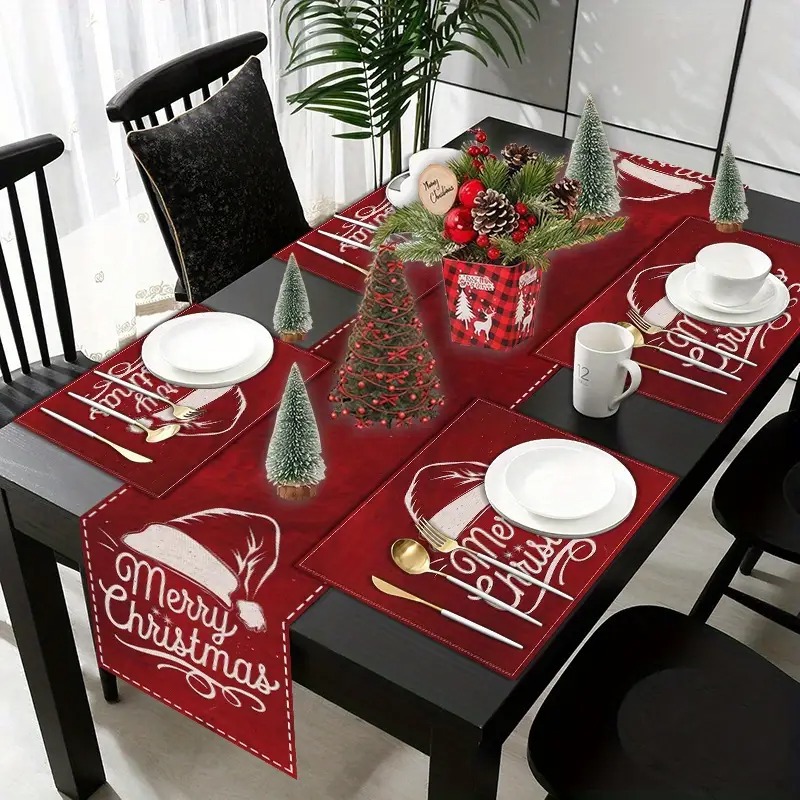 Nuevo conjunto de toallas de mesa transfronterizas de Navidad decoración de mesa Bandera de mesa Bandera de mesa Amazon 2026