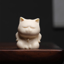 厂家直供象牙果生气猫手把件可爱小动物猫摆件家居装饰把玩件茶宠