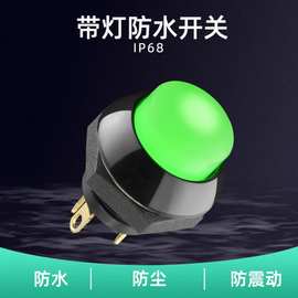 M12mm防尘IP68自锁复位大电流3A5A带灯防水开关