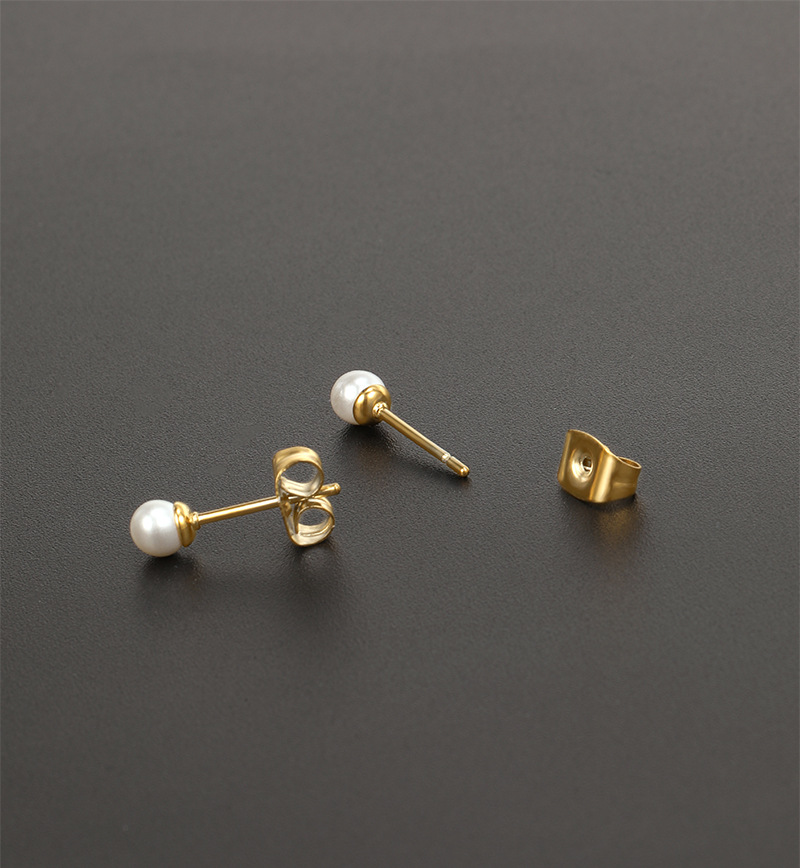 Geometric Pearl Gold Butterfly Ear Studs 316L Surgical Steel Fashion Earrings detail image 10