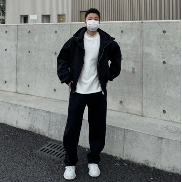 简约美式重磅连帽卫衣开衫男潮流阔版系带休闲裤宽松两件休闲套装|undefined