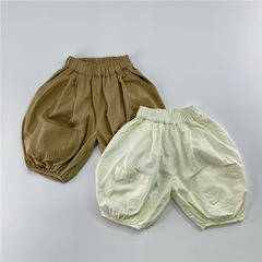 Children's Summer Shorts 2024 for Middle and Small Children, Cotton and Linen Baby Five-Pocket Pants for Boys and Girls, Stylish Japanese Casual Pants