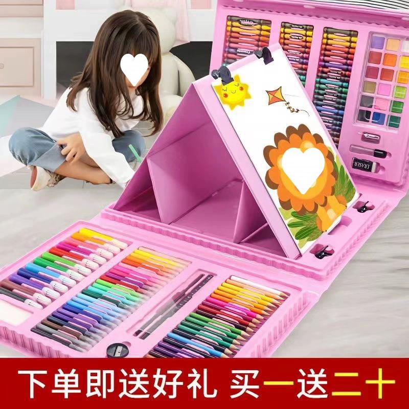 Игрушка, подарочная коробка, детские цветные карандаши