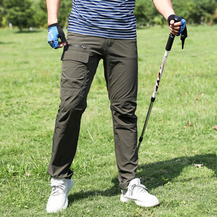 Outdoor Quick-Drying Pants Men's Trousers Summer Slim Sports Quick-Drying Casual Assault Pants Elastic Hiking and Mountaineering Pants Breathable