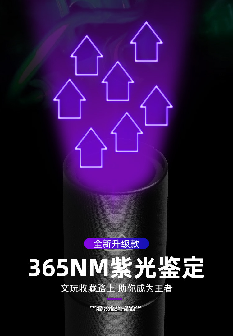 Uv Antique Banknote Detector Lamp Handheld Mini Purple Light Cat Moss Fluorescent Agent Bordeaux Solution Detection Rechargeable Flashlight