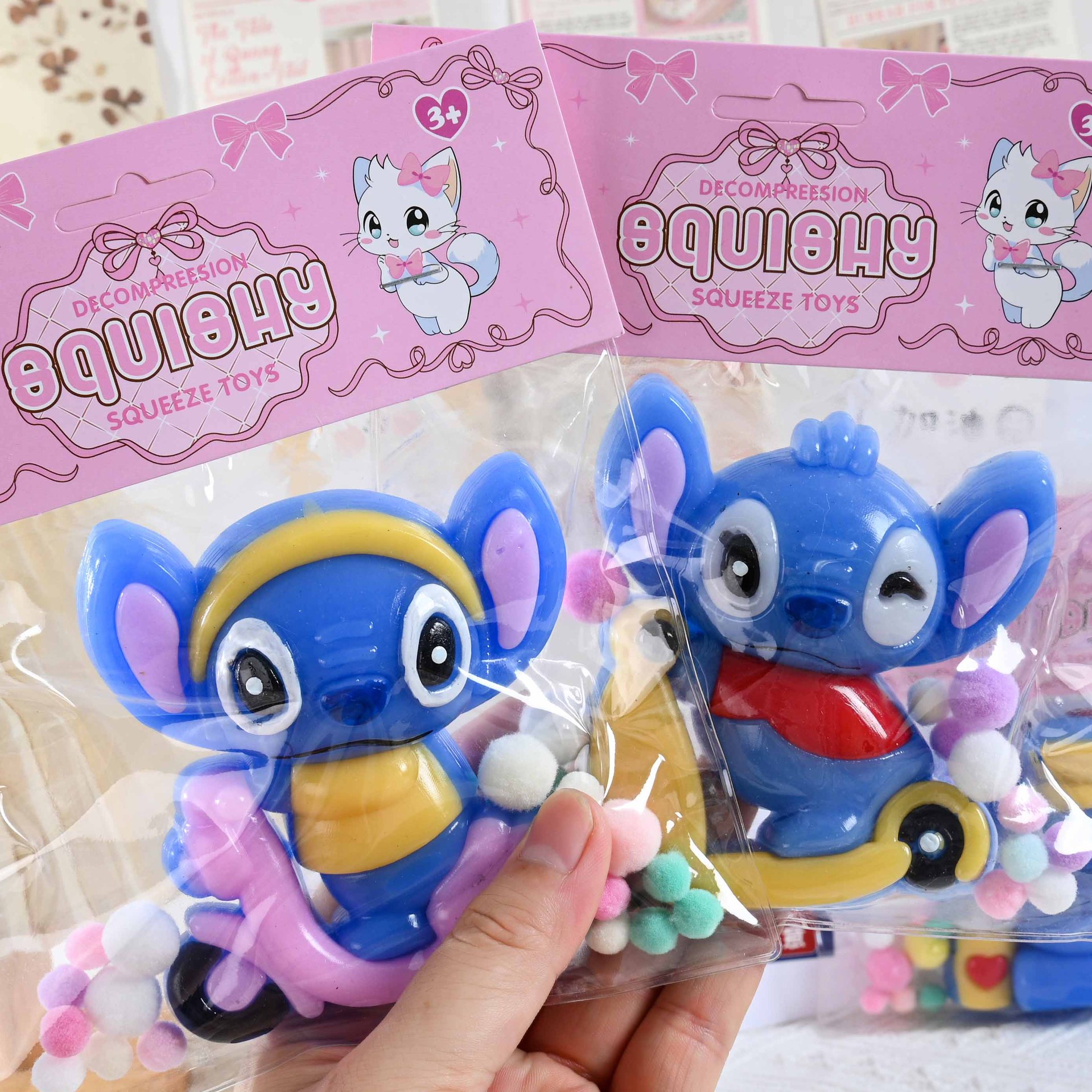 Niños pellizco juguetes de alto valor facial Stitch barro sensación creativa pellizco rebote lento juguetes de ventilación de descompresión