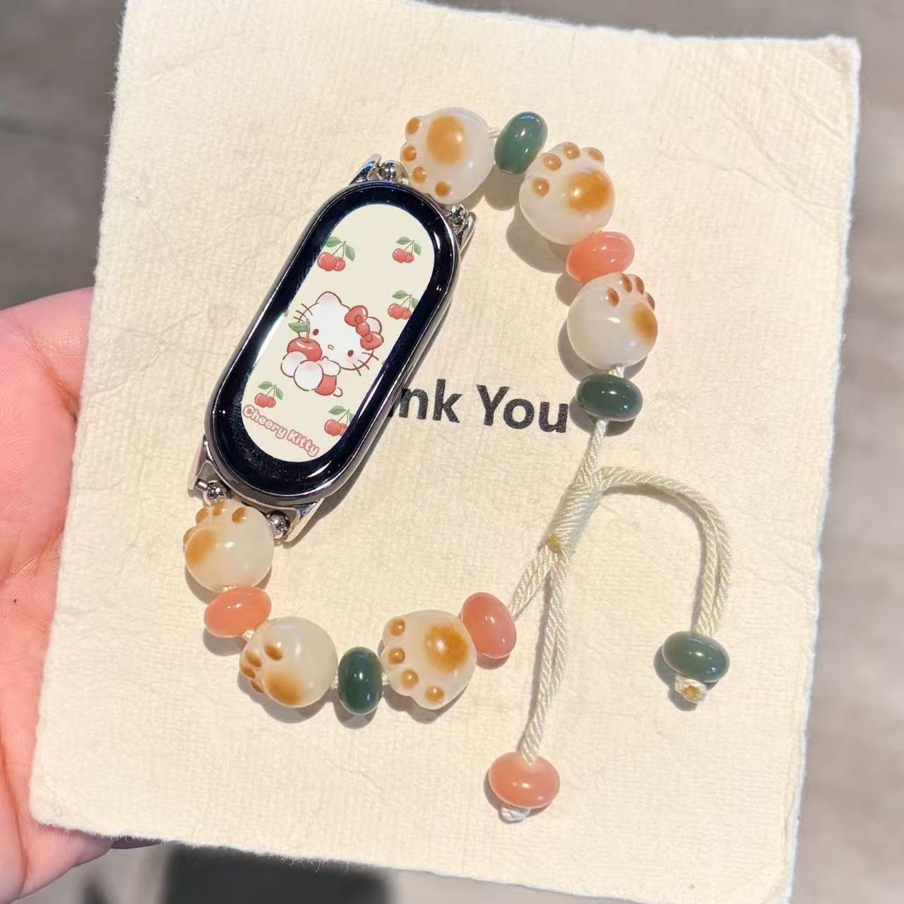 Cute Cat Claw Imitation Bodhi Braided Rope Strap Suitable for Xiaomi 8/9 Huaqiangbei Apple Huawei Bracelet 8/9 Wristband