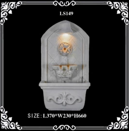 喷泉水景;庭院灯;花盆装饰