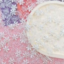 穿孔仿珍珠ABS雪花串珠饰品配件diy手链手机链车挂圣诞装饰辅料