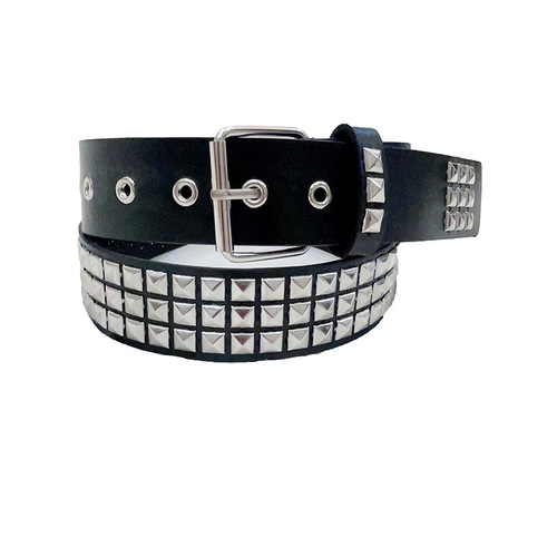 Cross-border best-selling jeans with belt buckle decoration, punk hip-hop style leather wide waistband for women, stylish and fashionable