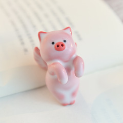 新しいクリエイティブセラミックフライングピギーティーペットペンダントかわいい手作りピンチフラワー家の装飾品茶道絶妙な装飾