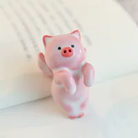 Новый креативный керамический кулон для чая с летающей свиньей, милые цветочные украшения ручной работы для дома, изысканное украшение для чайной церемонии