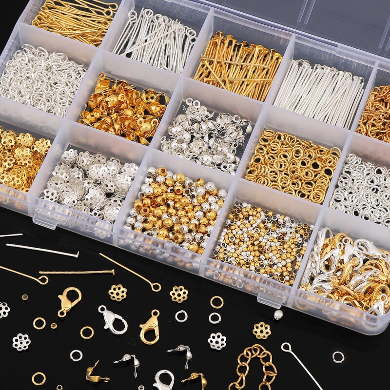 Boxed Open Ring Single Ring Flower Tray Lobster Clasp Accessories Set Necklace Bracelet Connection Pendant Handmade Materials