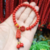 Rosary with round beads, bracelet, birthday charm suitable for men and women for beloved, ethnic accessory, cinnabar, 108 beads, wholesale, ethnic style