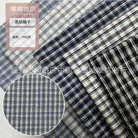 现货新款盐缩工艺格子面料 衬衫布料 裙子女装新款春夏肌理纹布