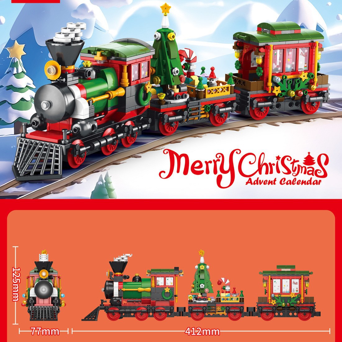 Bloques de construcción navideños, cajas de regalo con escenas de árboles de Navidad, cajas sorpresa, regalos de Halloween y Año Nuevo, juguetes para niños, venta al por mayor de regalos transfronterizos.