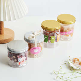 奶乐楂透明塑料饼干罐子牛轧太妃咖啡糖曲奇可可脆片包装盒密封枣