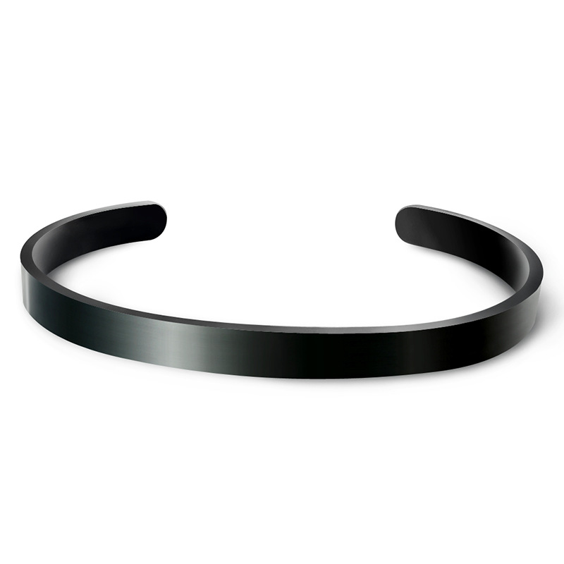 201 Stainless Steel Material Basic Classic Style Customization Laser Engraving Solid Color 201 Stainless Steel Cuff Bracelets In Bulk