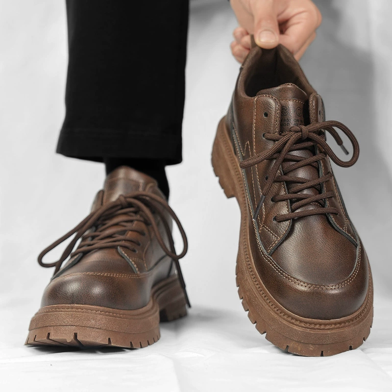 Мужская обувь, летняя деловая мужская повседневная кожаная обувь в британском стиле, водонепроницаемая нескользящая черная рабочая обувь для работы на кухне