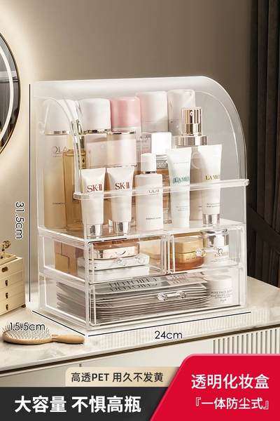 【Impulse!Large three-layer] transparent dust-proof cosmetic box