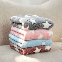现货宠物毛毯五角星四季通用毯子保暖珊瑚绒毯小猫大中小型犬毯子