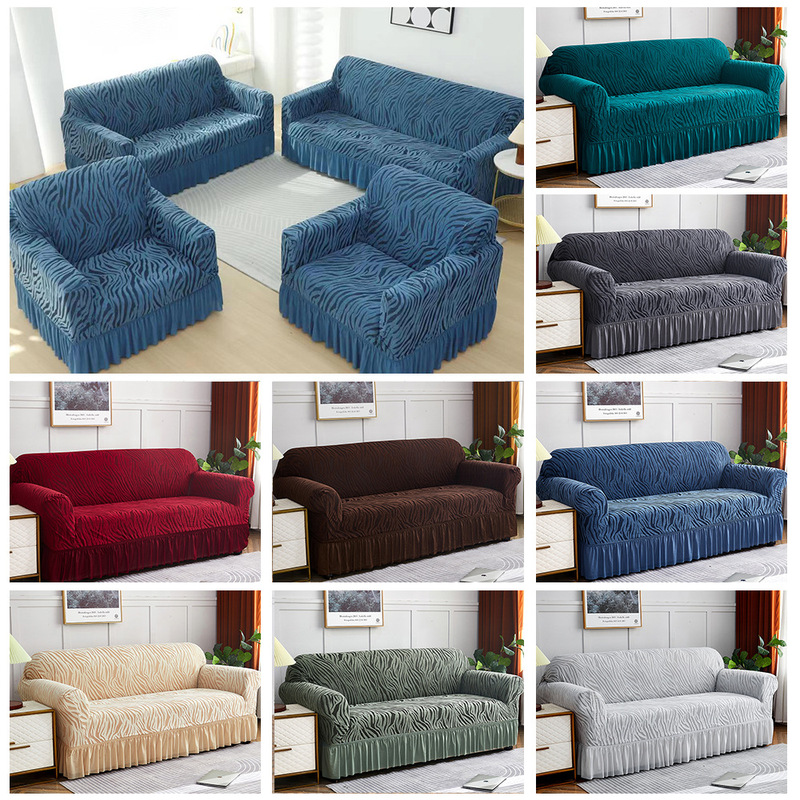 Cross-Border Popular Wave Skirt Sofa Cover Combination Set All-Inclusive Elastic Sofa Cover Thickened Non-Slip Universal for All Seasons