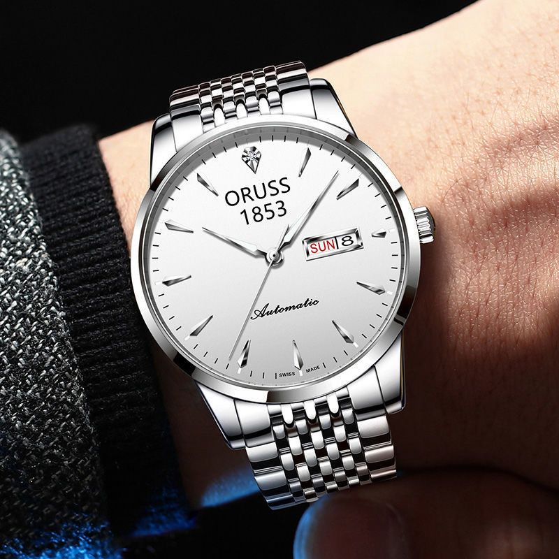 120g Weight Tempered Glass Mirror Material Alloy Strap Material Watch Classification Pointer Display Type Double Side Snaps Buckle Style Round Dial Shape Business Occasion Quartz Movement Geometric Pattern Men'S Gender Business Style Business Geometric Double Side Snaps Quartz Men's Watches