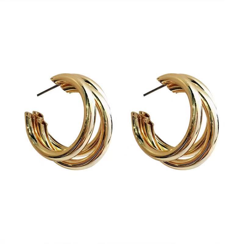 1 Pair Fashion Solid Color Plating Metal Ear Studs display picture 5