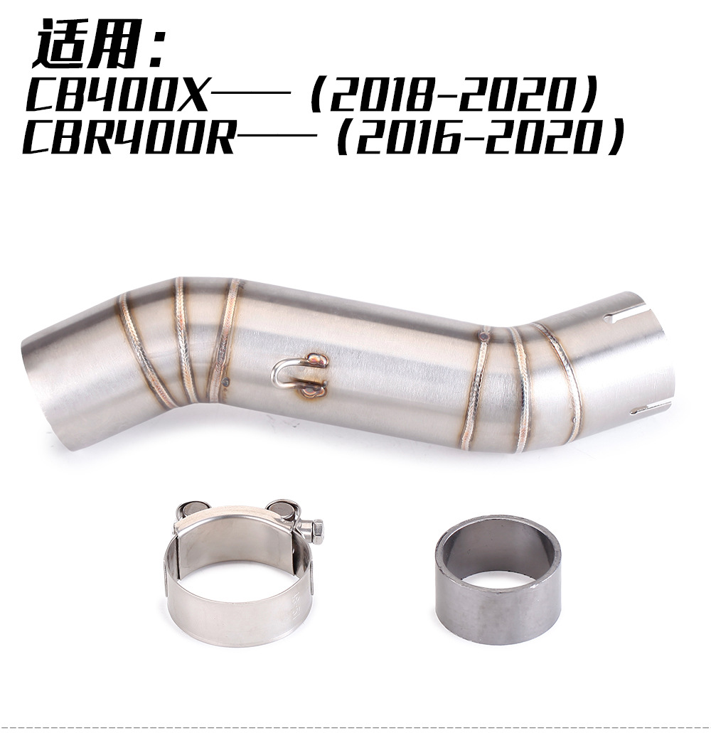 Suitable for Honda CB400F exhaust pipe modification CB400X middle exhaust connection pipe modification part straight upper tail section