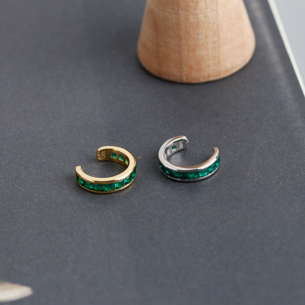 Fashion U Shape Sterling Silver Inlay Zircon Ear clips 1 Piece