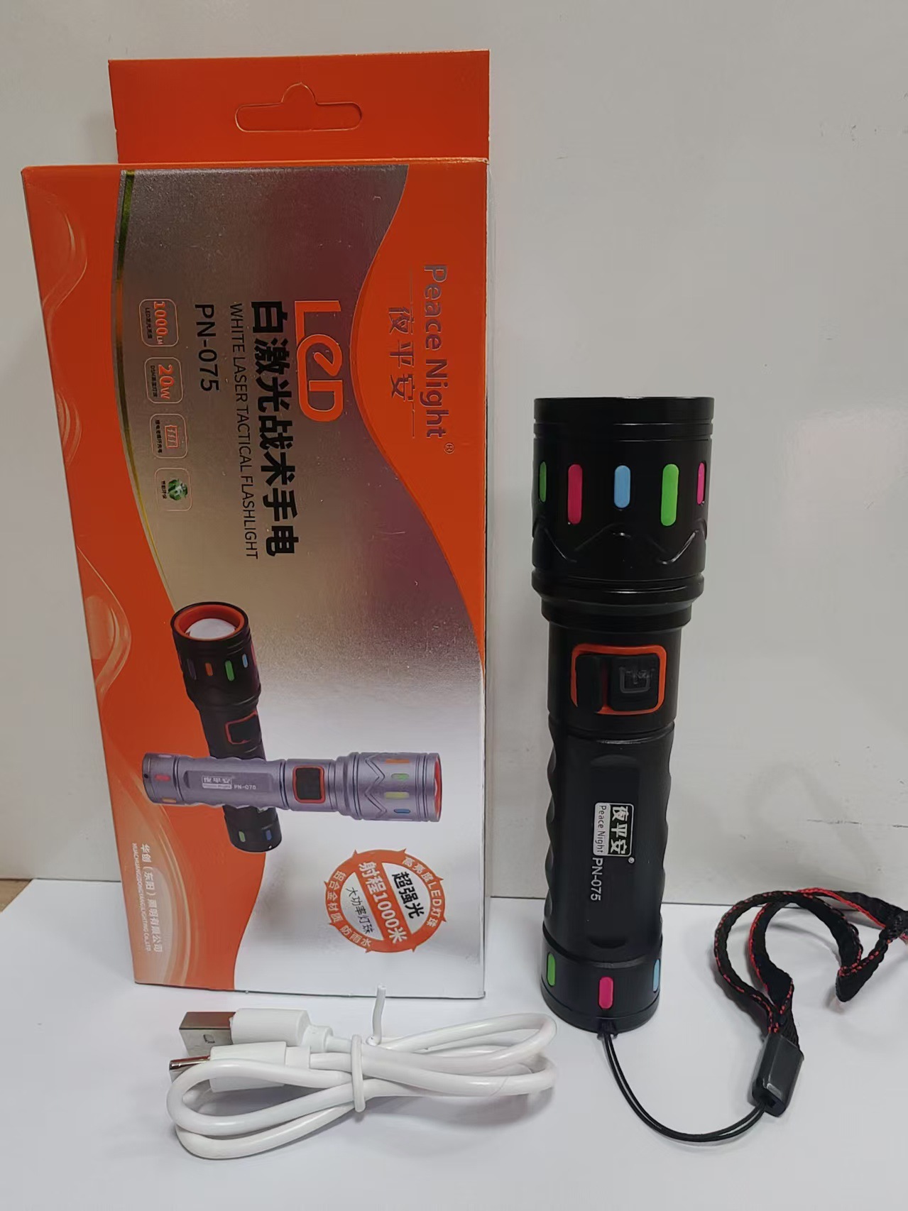 Telescopic Zoom Flashlight Outdoor Household Emergency Portable Rechargeable Handheld Laser Flashlight Led Light